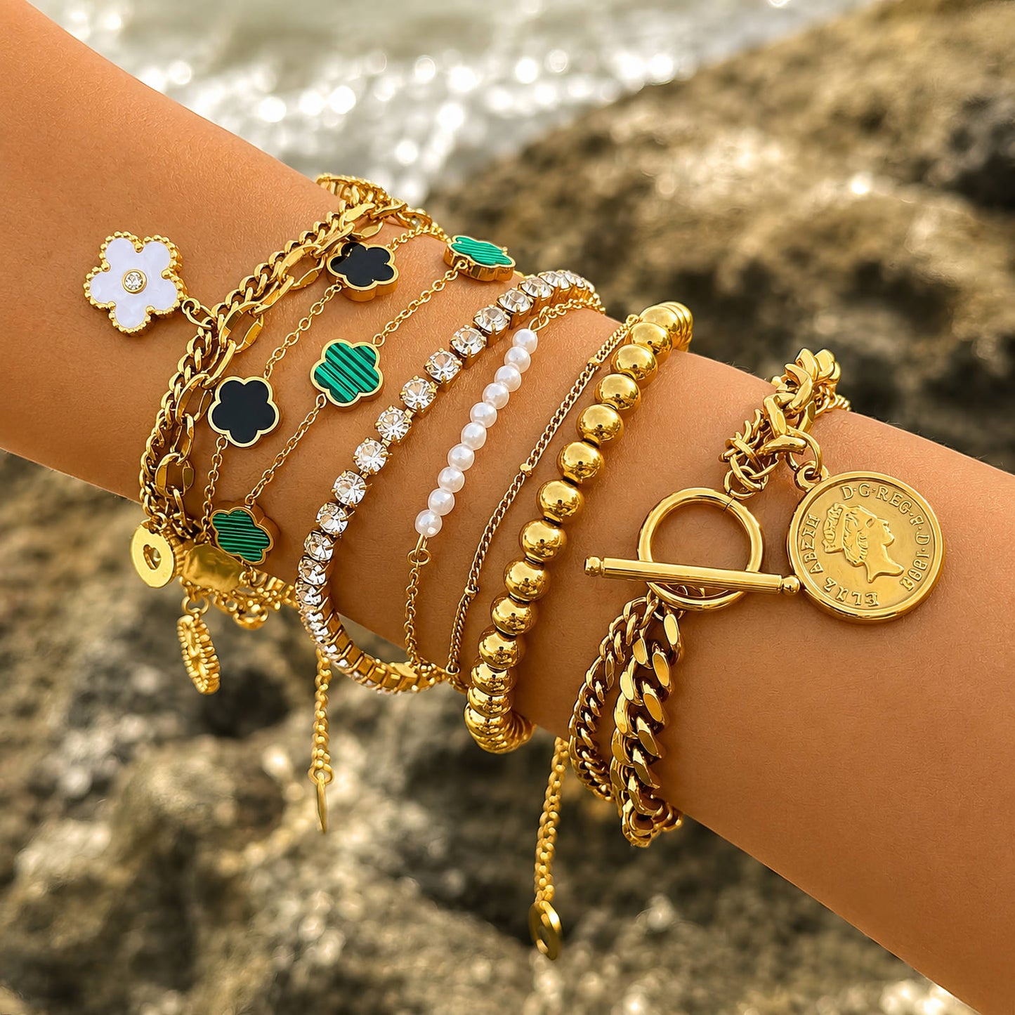 Grüne Blume Armband