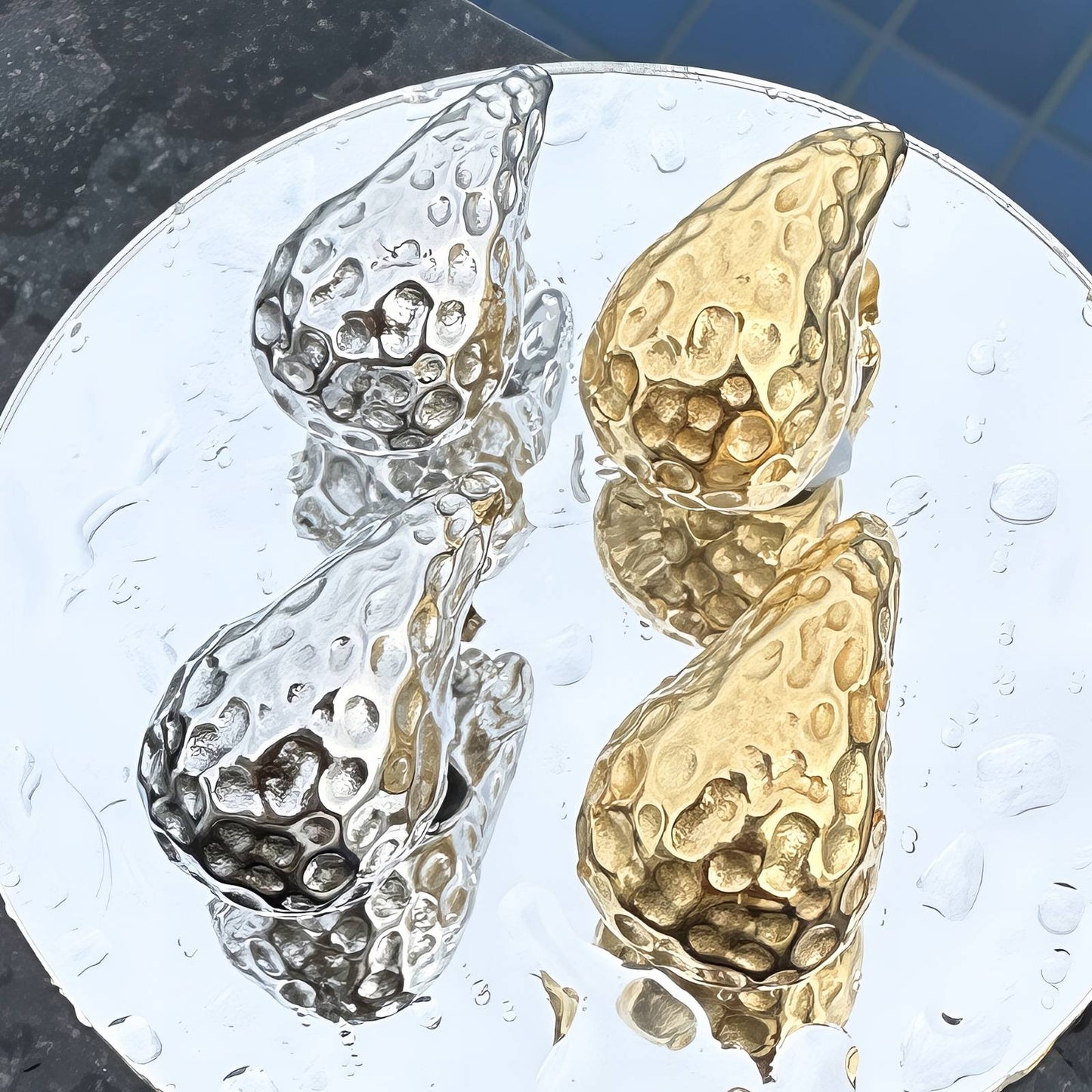 Goldene Tropfen Ohrringe