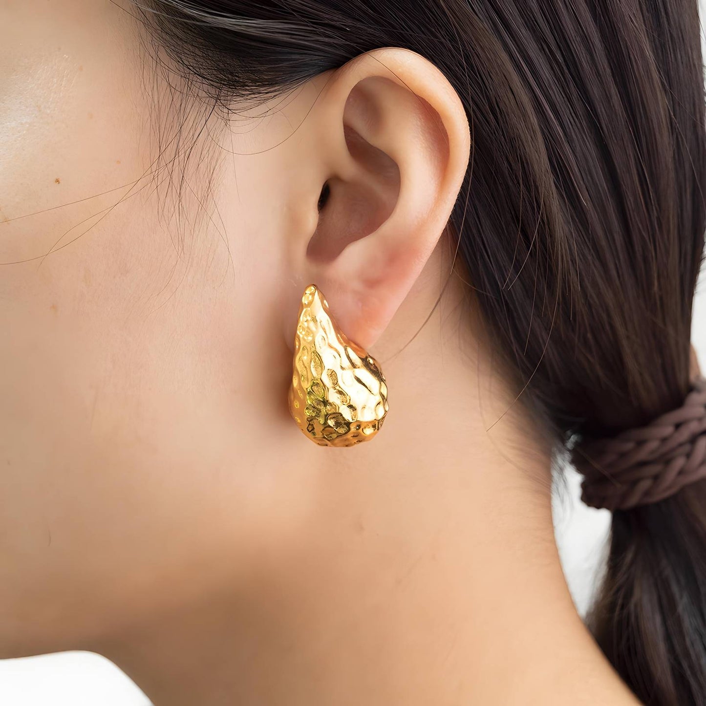 Goldene Tropfen Ohrringe