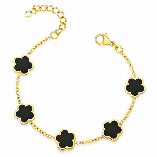 Black Blumen Armband